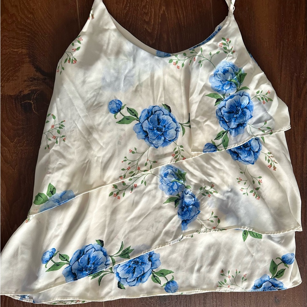 Floral Blue  Women's Top